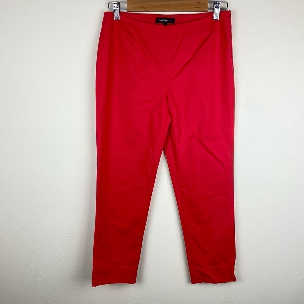 Lafayette 148 Straight Leg Trouser - Red